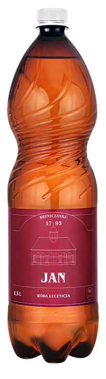 Naturalna Woda Lecznicza Jan w plastikowej butelce PET, 1,5 litra.